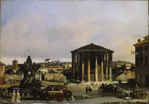 Fountain Prints: View of the Temple of Vesta, by Giacomo Caneva