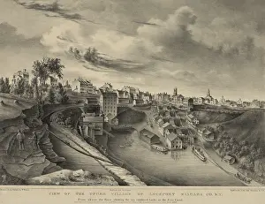 Transport Prints: View of the upper village of Lockport