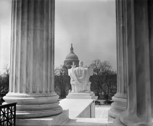 Supreme Court Prints: View of the U.S. Capitol from the portico of the new Supreme Court Building
