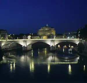 Poetry Prints: View of Vittorio Emanuele II Bridge and Castel Sant'Angelo