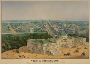 Birds Eye View Prints: View of Washington DC. 1852