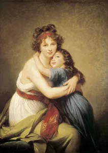 Vigee-Lebrun, Elisabeth (1755-1842). Self-portrait with her daughter. 1786. Rococo art. Oil on canvas. FRANCE. Paris. Louvre Museum. AISA/Everett Collection**US SALES ONLY**