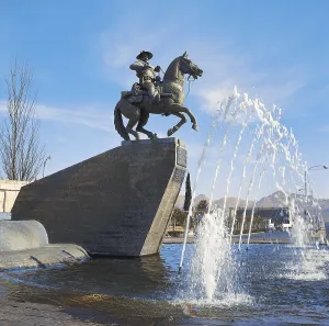 Villa, Pancho (1878-1923). Equestrian statue of Villa in Chihuahua. Sculpture on bronze. MEXICO. CHIHUAHUA. Chihuahua. AISA/Everett Collection**US SALES ONLY**
