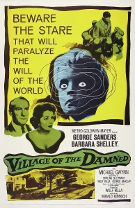 Eyes Prints: VILLAGE OF THE DAMNED, US poster art, from left: George Sanders, Barbara Shelley, 1960