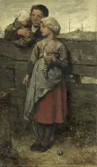 Seaside Prints: Villagers, by Jacob Maris, 1872