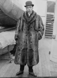 Menswear Prints: Vincent Astor (1891-1959), on deck of ship wearing fur coat