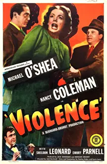 Holding Arm Prints: VIOLENCE, US poster, Nancy Coleman (center), 1947