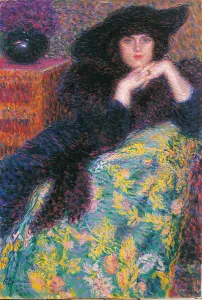 Sofa Prints: Violet, by Enrico Lionne, 1913