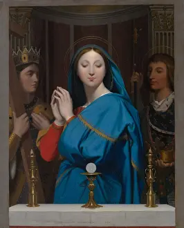 Christian Prints: THE VIRGIN ADORING THE HOST, by Jean Auguste Dominique Ingres