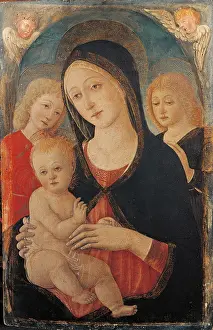 Putto Prints: Virgin with Child and Two Angels