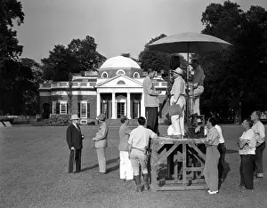 Filming Prints: VIRGINIA, Camera crew setting up on the lawn of No