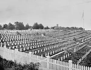 Armies Prints: Virginia Soldiers Cemetery at Alexandria Virginia during the US Civil War, 1862-65