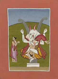 Brush Prints: Vishnu in the Form of the Man-lion