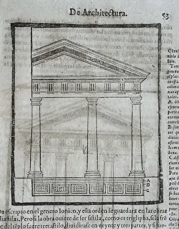 VITRUVIUS, Marcus Vitrubius Pollio (1th century BC). "De Architectura" (On Architecture), with translation into Spanish by Miguel de Urrea
