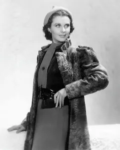 Leigh Prints: Vivien Leigh in a gray lamb coat, 1937