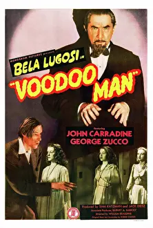 1944 Movies Prints: VOODOO MAN, US poster art, top: Bela Lugosi; bottom left: John Carradine, 1944