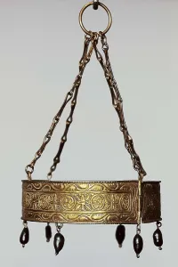 Votive crown. 7th c. Visigothic art. Jewelry. SPAIN. Madrid. National Museum of Archaeology. Proc: SPAIN. Guadamur. AISA/Everett Collection**US SALES ONLY**