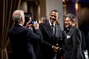 Eric Prints: VP Joe Biden snaps a photo of President Obama with author and radio personality Eric Metaxas
