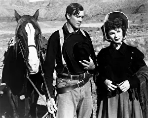 Courting Prints: WAGON MASTER, (aka WAGONMASTER), from left, Ben Johnson, Joanne Dru, 1950