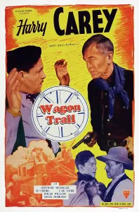 Hands Up Prints: WAGON TRAIL, US poster art, top right: Harry Carey; bottom left: Edward Norris, 1935