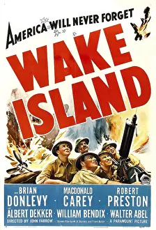 Carey Prints: WAKE ISLAND, foreground from left: Macdonald Carey, Brian Donlevy, Robert Preston, 1942