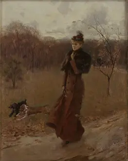 Overcoat Prints: The walk in the park (La passeggiata nel parco), by Giovanni Boldini, c