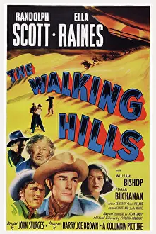 Ireland Prints: THE WALKING HILLS, US poster, from left: John Ireland
