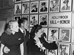 Entertainers Prints: Wall of Honor in the Hollywood Canteen for servicemen during World War 2