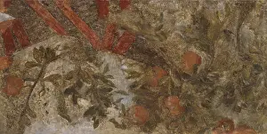 Restaurant Prints: Wall painting of the Storione Hotel's restaurant