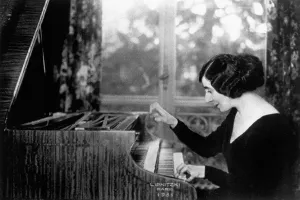 Wanda Prints: Wanda Landowska playing her harpsichord in St