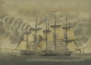 Smoke Prints: War of 1812. Battle between frigates, USS Chesapeake and HMS Shannon, June 1, 1813