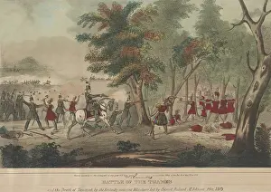 Rifles Prints: War of 1812. Battle of the Thames, aka Battle of Moraviantown, Oct. 5, 1812