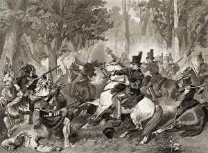 Rifles Prints: War of 1812. Battle of the Thames, aka Battle of Moraviantown, Oct. 5, 1812