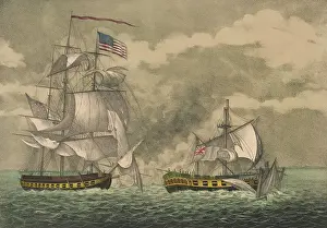 Smoke Prints: War 1812. Capture of Sloop of War, HMS Java, by the Frigate USS Constitution