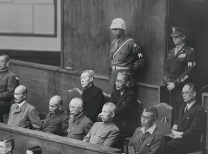 Guards Prints: War crimes defendants in the dock at the Tokyo War Crimes Tribunal