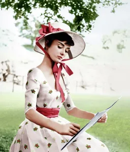 Three Quarter Sleeves Prints: WAR AND PEACE, Audrey Hepburn, 1956