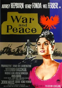 Ferrer Prints: WAR AND PEACE, from left: Mel Ferrer, Audrey Hepburn, 1956