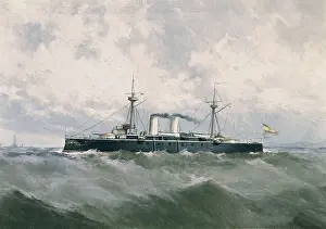 Technician Prints: War ship of the Spanish Army. It took part at the Spanish-American War (1898)