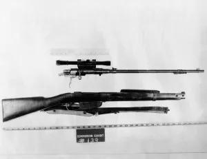 Evidence Prints: Warren Commission exhibit. Gun used by Lee Harvey Oswald to assassinate of President John Kennedy