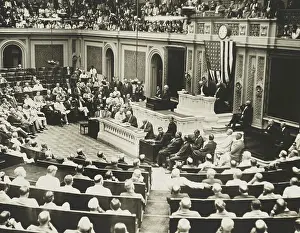 Frederick Prints: Warren Harding speaking in the House of Representatives