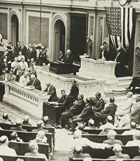 Frederick Prints: Warren Harding speaking in the House of Representatives