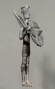 Age Of Metals Art Prints: Warrior with sword & shield. 1700 -1500 BC