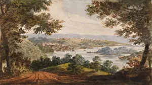 Ships Prints: Washington and Georgetown from the Alexandria Road, by Pavel Petrovich Svinin, 1811-1813