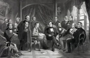Images Dated 14th December 2007: Washington Irving (1783-1859) and his literary friends at Sunnyside. 1864