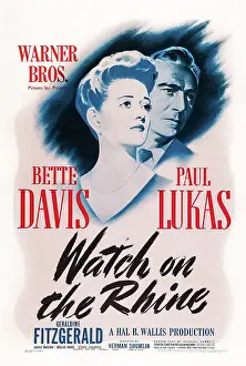 Images Dated 10th February 2015: WATCH ON THE RHINE, US poster art, from left: Bette Davis, Paul Lukas, 1943