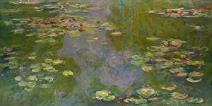 Monet Prints: Water Lilies, by Claude Monet, 1919, French impressionist painting, oil on canvas