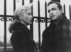 Plaid Jacket Prints: ON THE WATERFRONT, from left: Eva Marie Saint, Marlon Brando, 1954