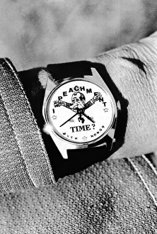 Caricatures Prints: Watergate souvenir watch. The Impeachment Time watch