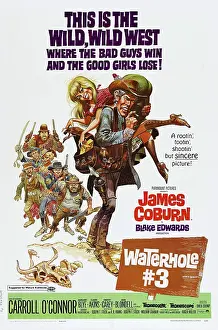 Coburn Prints: WATERHOLE #3, US poster art by Jack Davis, from left, Margaret Blye, James Coburn, 1967