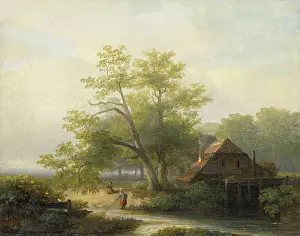 Mills Prints: A Watermill in a Woody Landscape